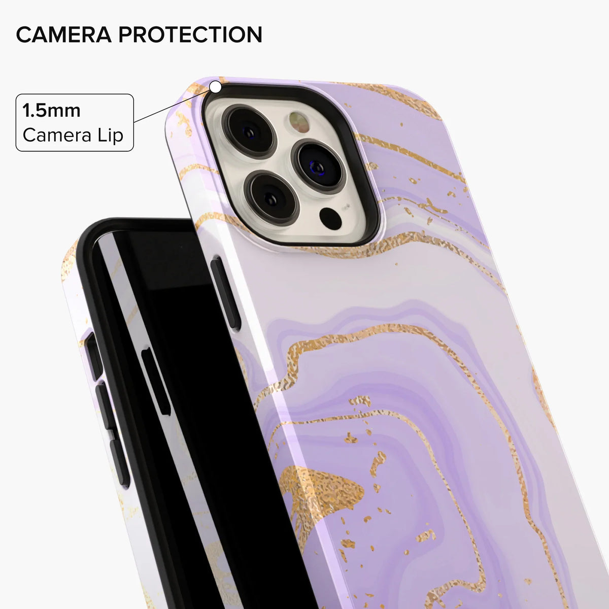 Purple Gold Marble iPhone Case - iPhone 15 Plus