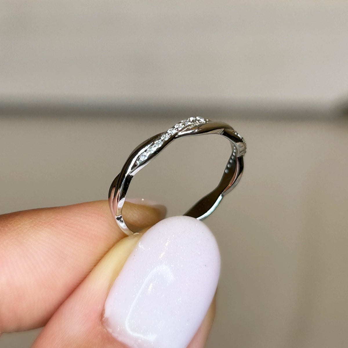 Wavy Silver Ring Size 8