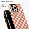 Peach Checkerboard iPhone Case - iPhone 15 Pro