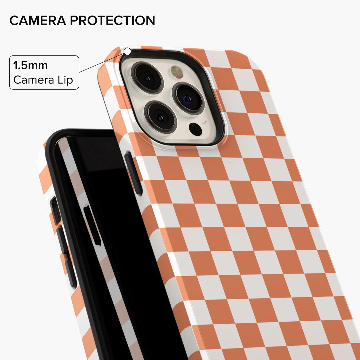 Peach Checkerboard iPhone Case - iPhone 14 Plus Cases
