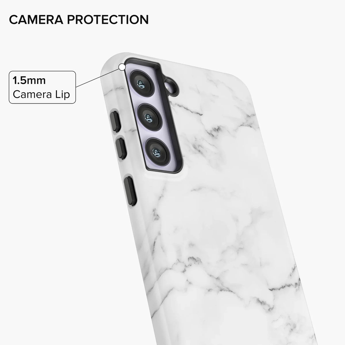 White Marble Samsung Case - Galaxy S23
