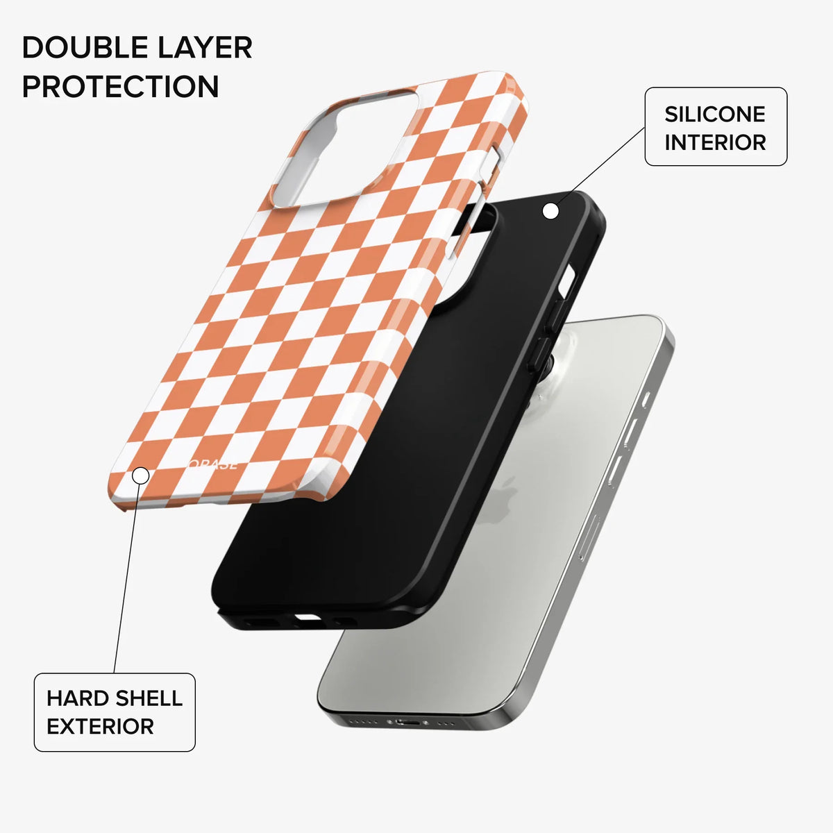 Peach Checkerboard iPhone Case - iPhone 15 Pro Cases