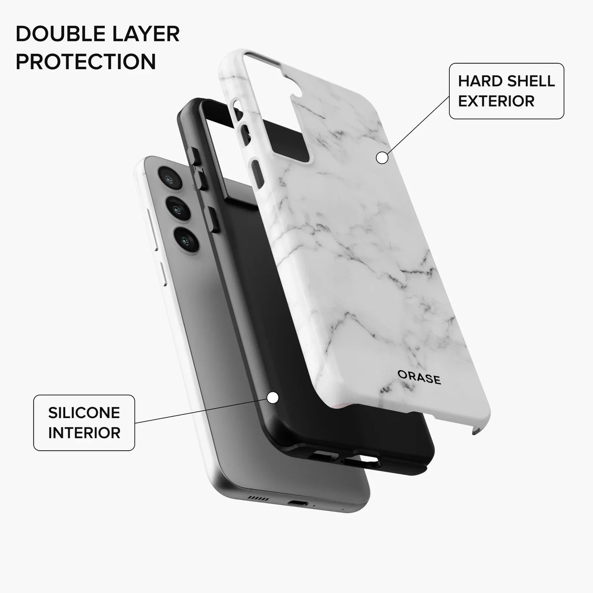 White Marble Samsung Case - Galaxy S24