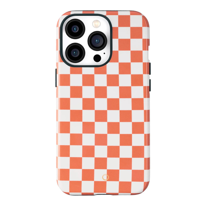 Peach Checkerboard iPhone 15 Pro Max Case