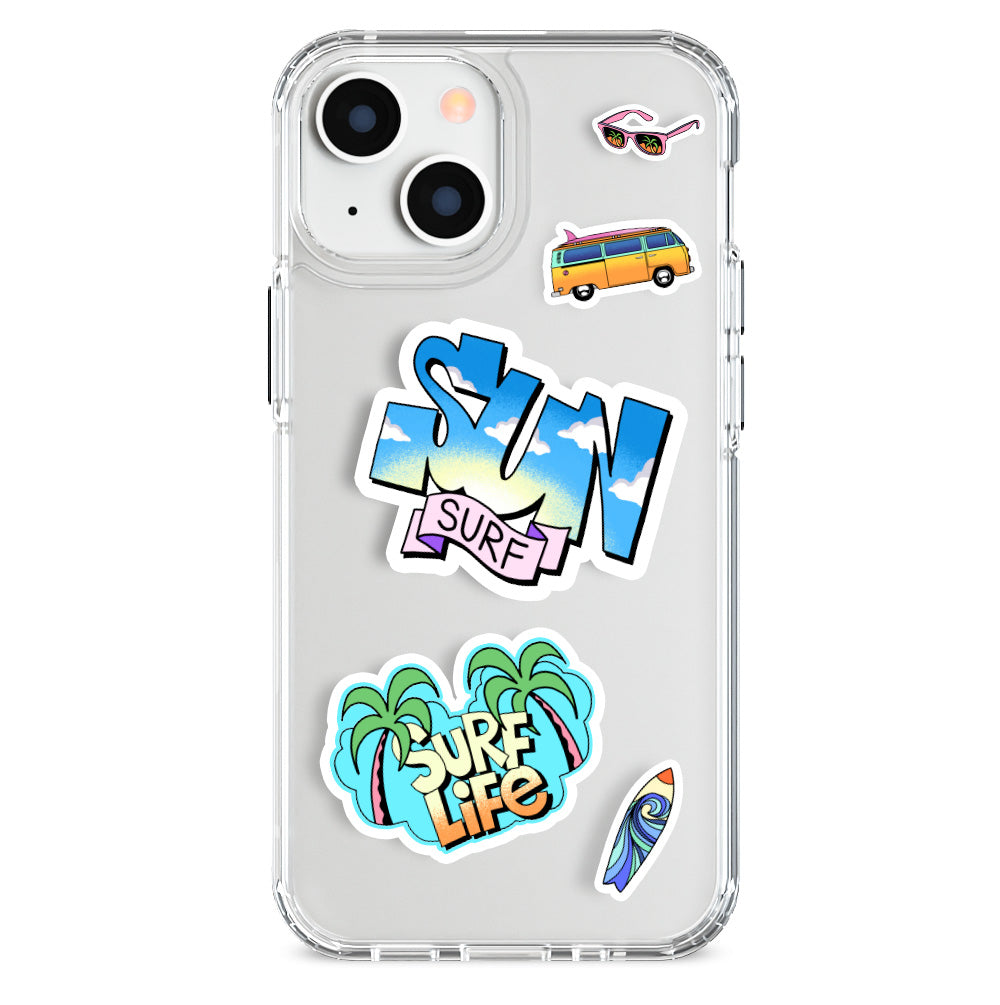 Pure Clear Case & Surf Stickers (10 pack) iPhone 15 Plus