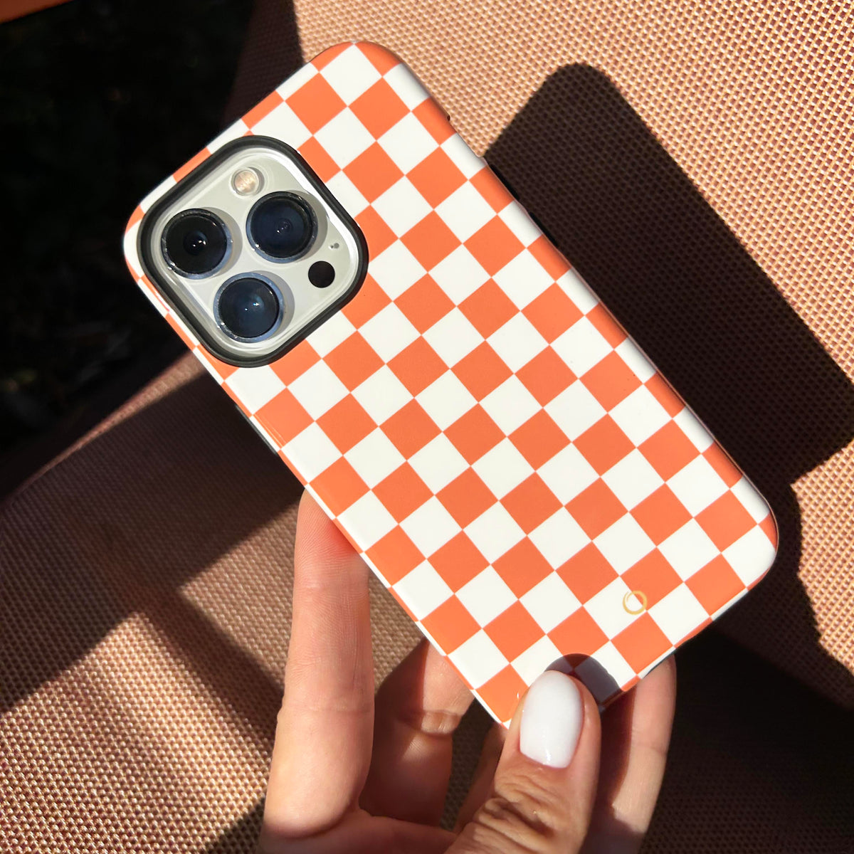 Peach Checkerboard iPhone 11 Case