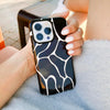 Wavy White Lines iPhone Case - iPhone 15