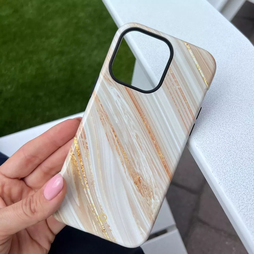 Golden Marble iPhone Case - iPhone 15