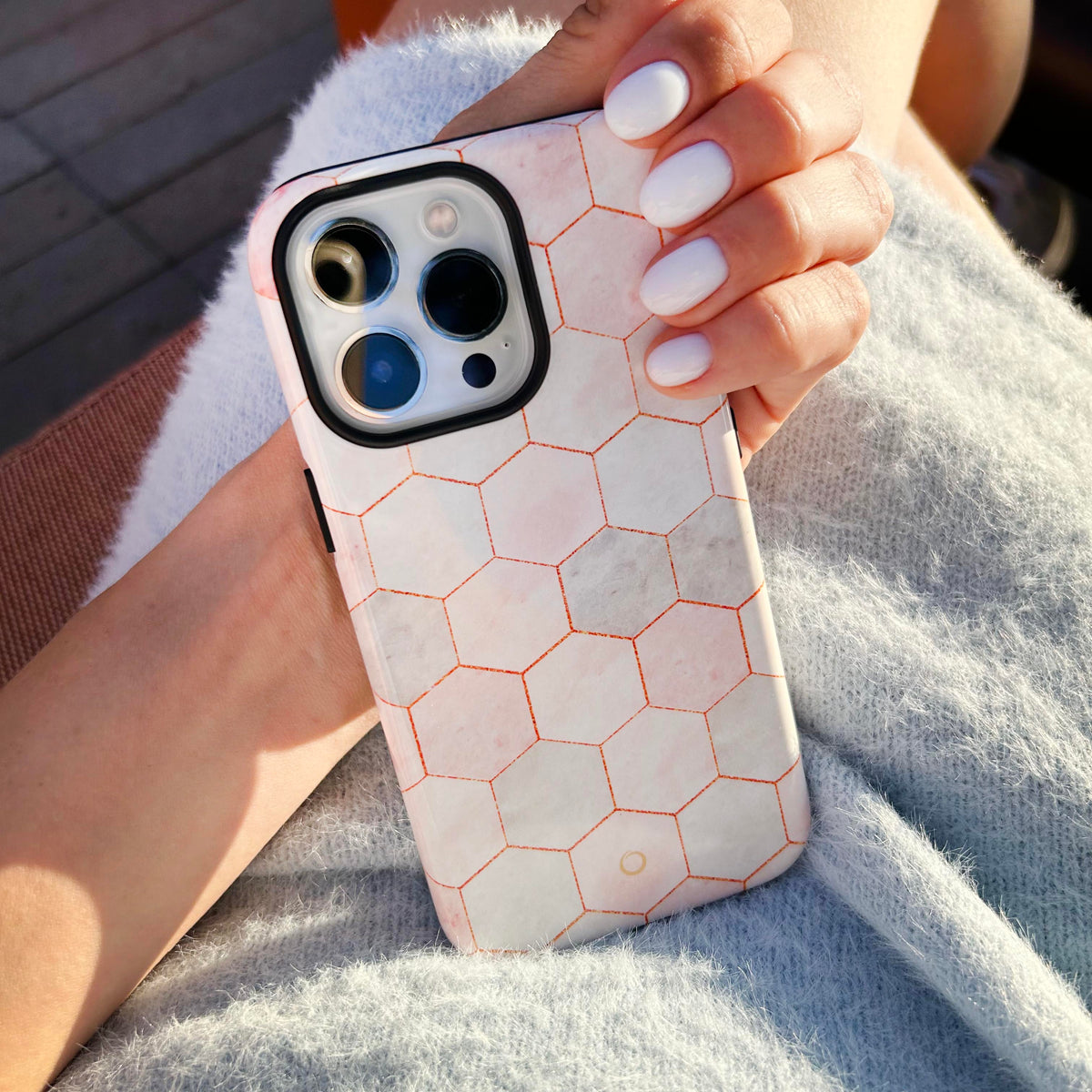 Hexagon Rose Marble iPhone Case - iPhone 14 Pro Max