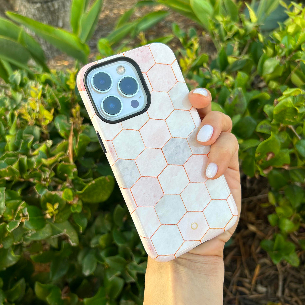 Hexagon Rose Marble iPhone Case - iPhone 14 Plus