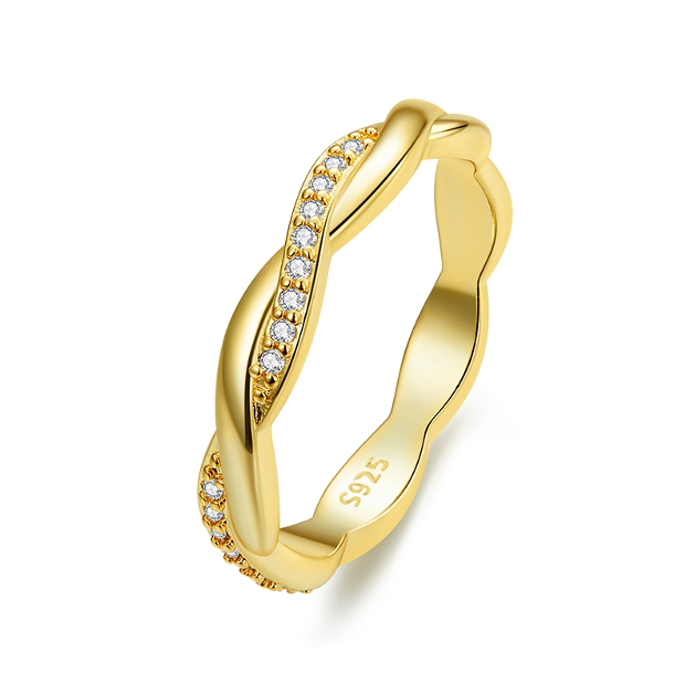 Wavy Golden Ring Size 8