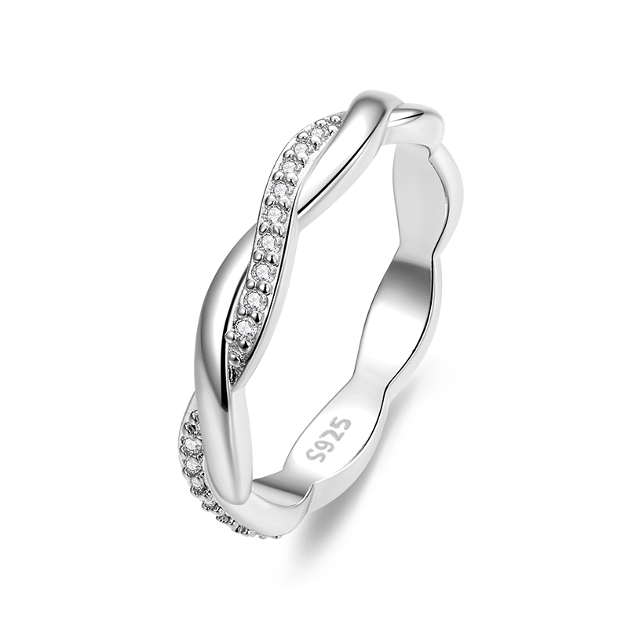 Wavy Silver Ring Size 6