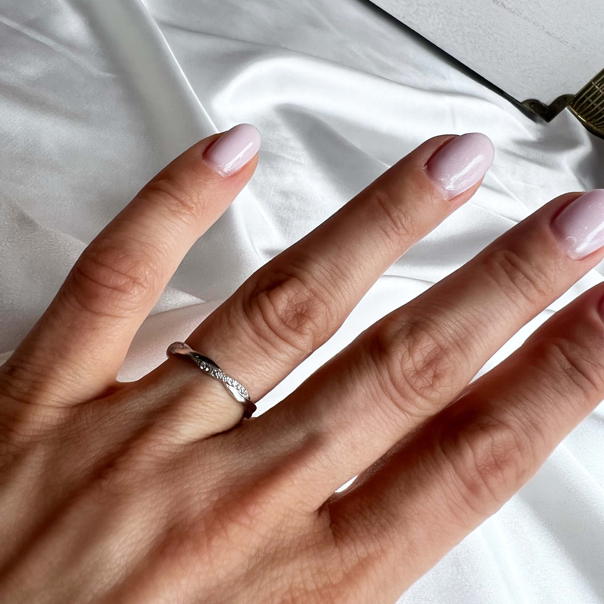 Wavy Silver Ring Size 6