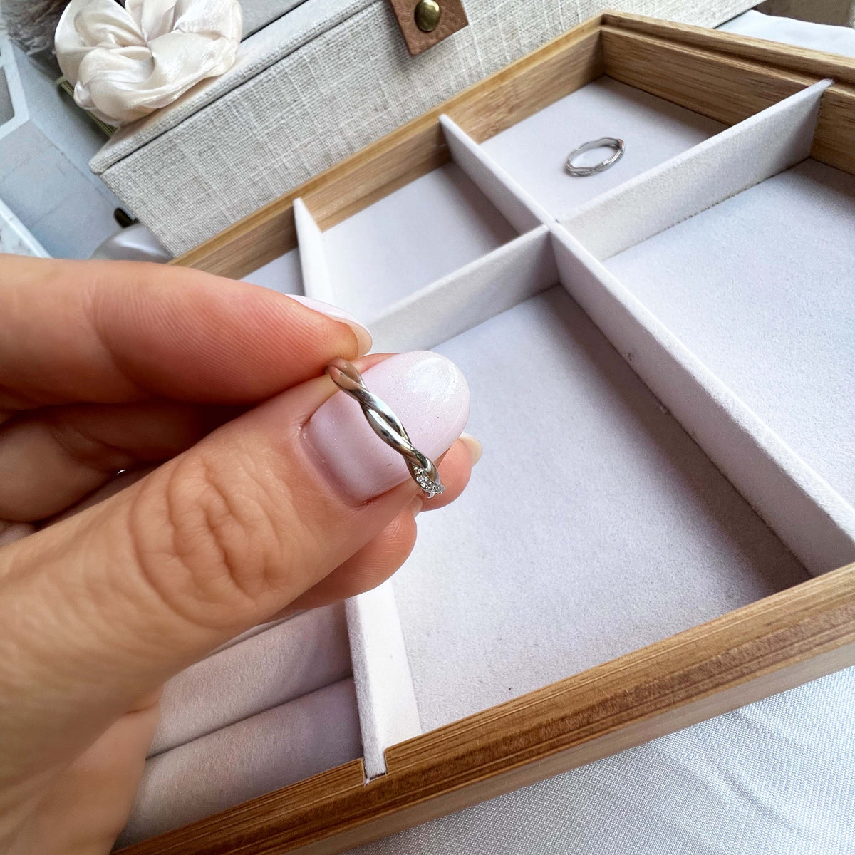 Wavy Silver Ring Size 6