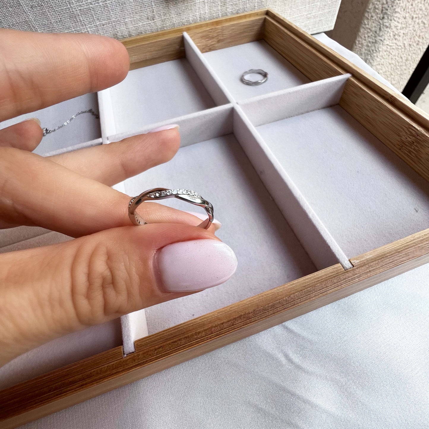 Wavy Silver Ring Size 6