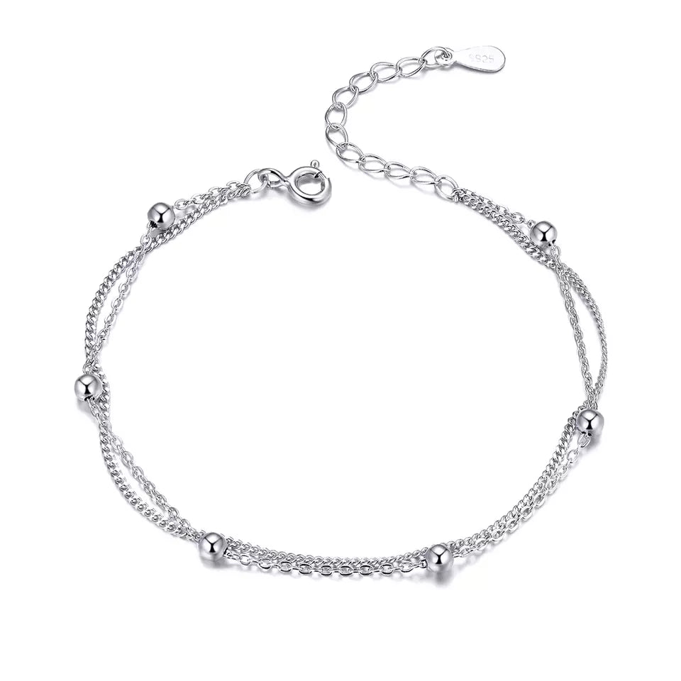 Round Beads Silver Bracelet
