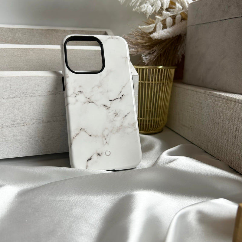 Classic White Marble iPhone 15 Plus Case