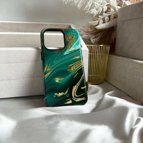 Forest Green Marble iPhone 15 Pro Max Case