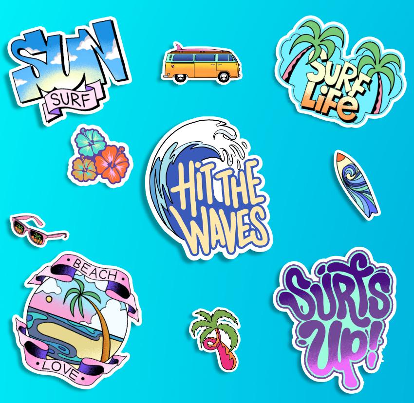 Surf Phone Stickers (10 Pack) - Orase